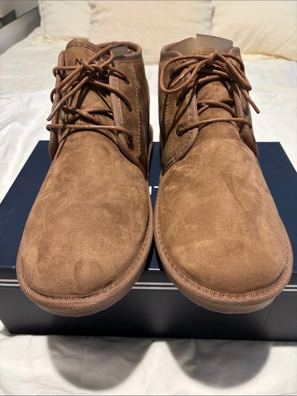 Nautica Men’s Winter Ankle Boot/Slipper - Sherpa Lined Lace-up for Cold Weather